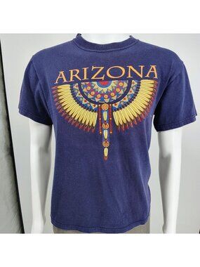 Vintage 1990s Sportex Made in USA "Arizona"  Headdress Raised Texture T-Shirt -M